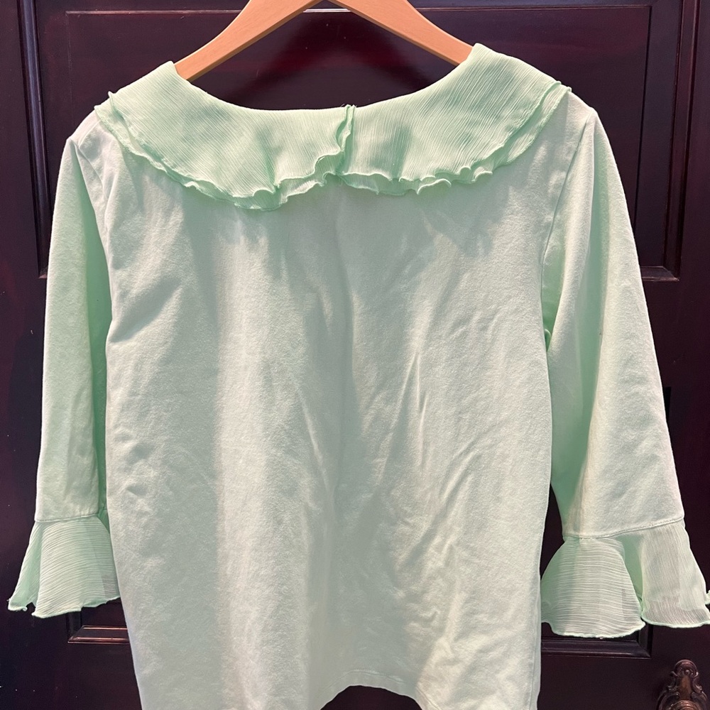 Ruby Rd. Mint Green Top with Ruffles - image 4